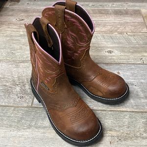 JUSTIN WANETTE WESTERN WORK BOOTS - STEEL TOE 8.5